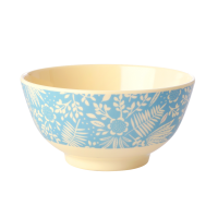 Blue Fern & Flower Print Melamine Bowl Rice DK